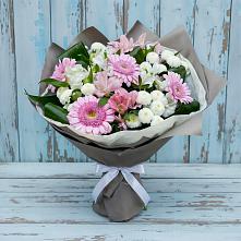 Букет цветов из:  Герберы, Альстромерии и Хризантемы в Лукино