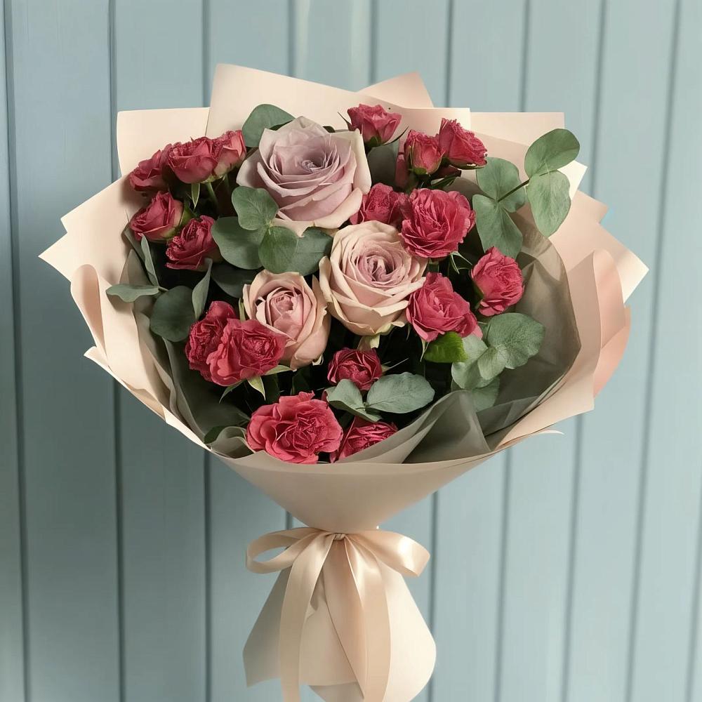 Букет цветов из: Гвоздики и Розы в Лукино