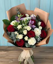 Букет цветов из:  Розы и Альстромерии в Лукино