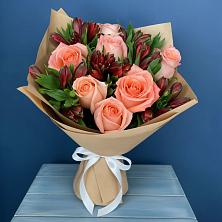 Букет цветов из:  Розы и Альстромерии в Лукино