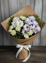 Букет цветов из:  Хризантемы и Розы в Лукино