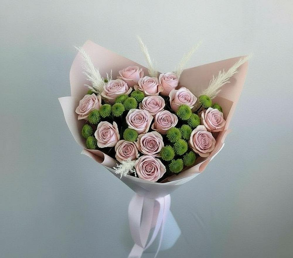 Букет цветов из: Розы и Хризантемы в Лукино