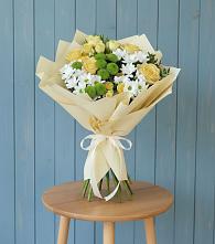 Букет цветов из:  Хризантемы и Розы #REPLACE_PRED# Лукино