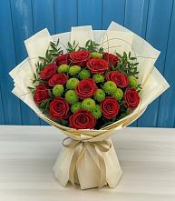 Букет цветов из:  Розы и Хризантемы #REPLACE_PRED# Лукино