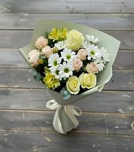 Букет цветов из:  Альстромерии, Розы и Хризантемы #REPLACE_PRED# Лукино