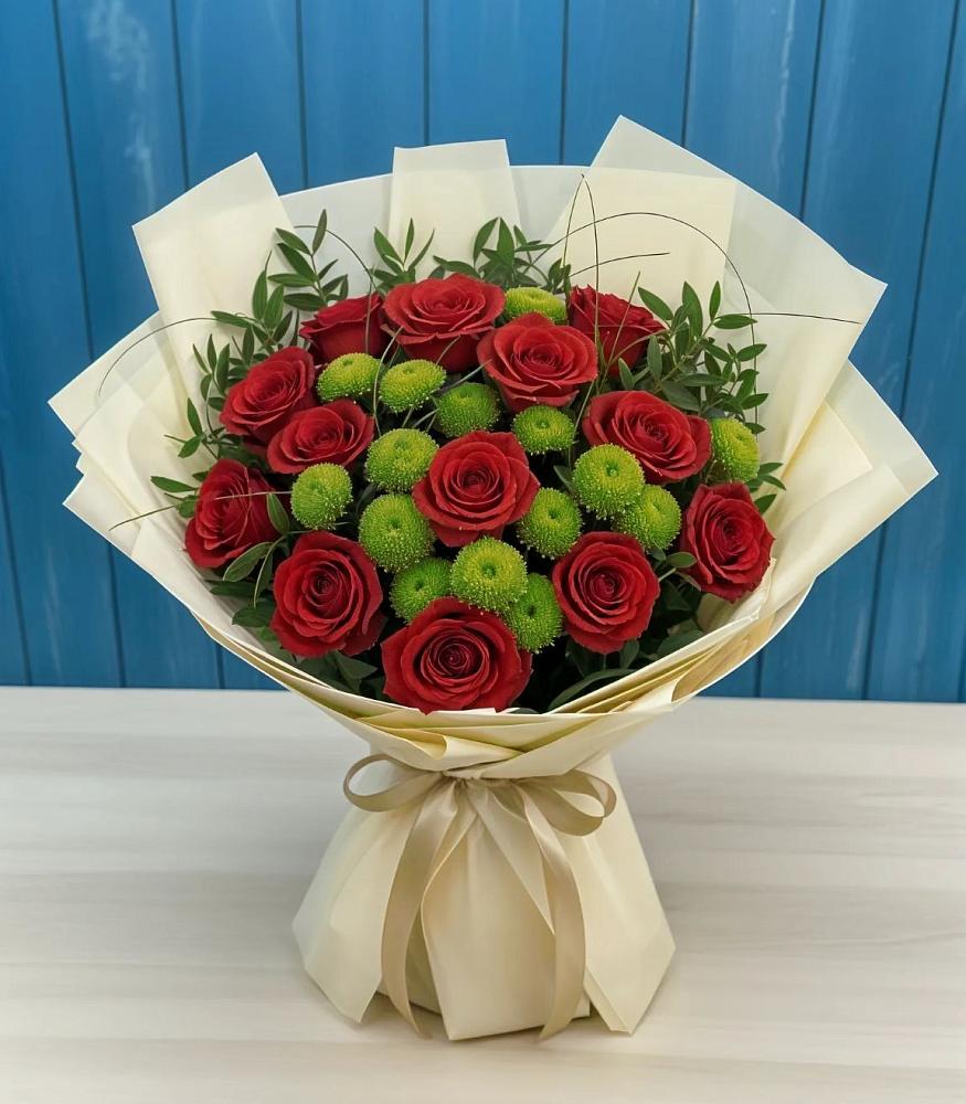 Букет цветов из: Розы и Хризантемы в Лукино