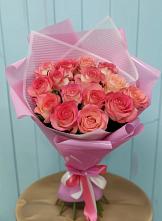 Букет 15 Розовых роз Равель в Лукино