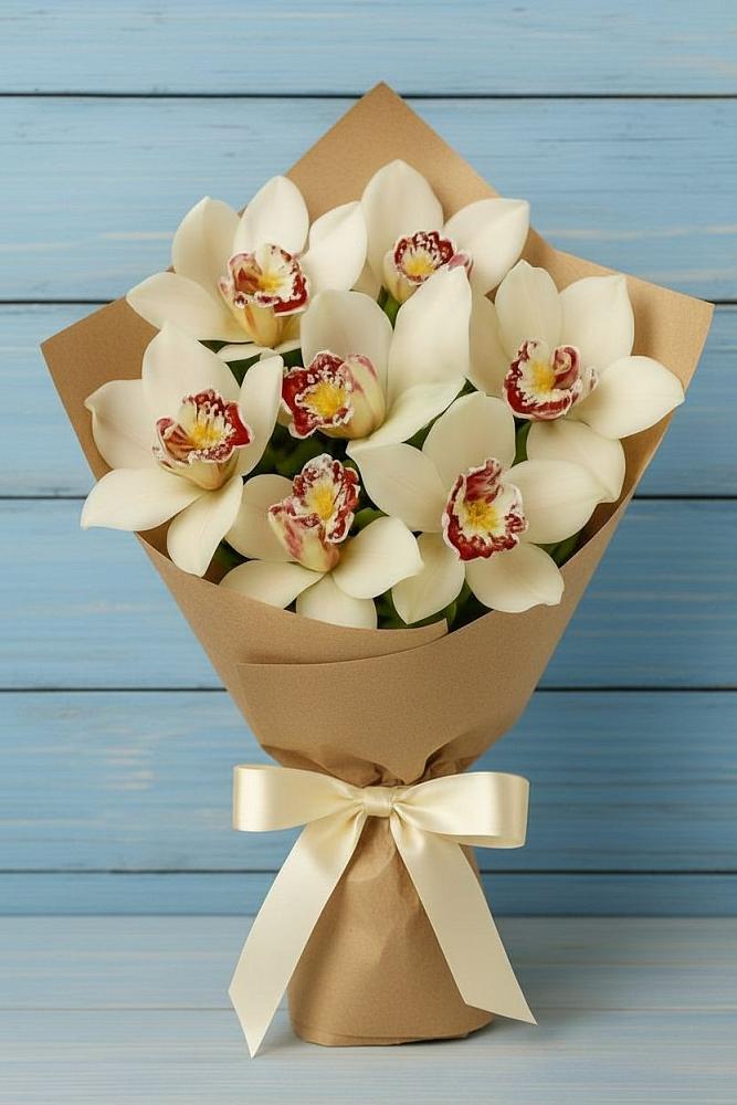 Букет цветов из: Орхидеи и Розы в Лукино